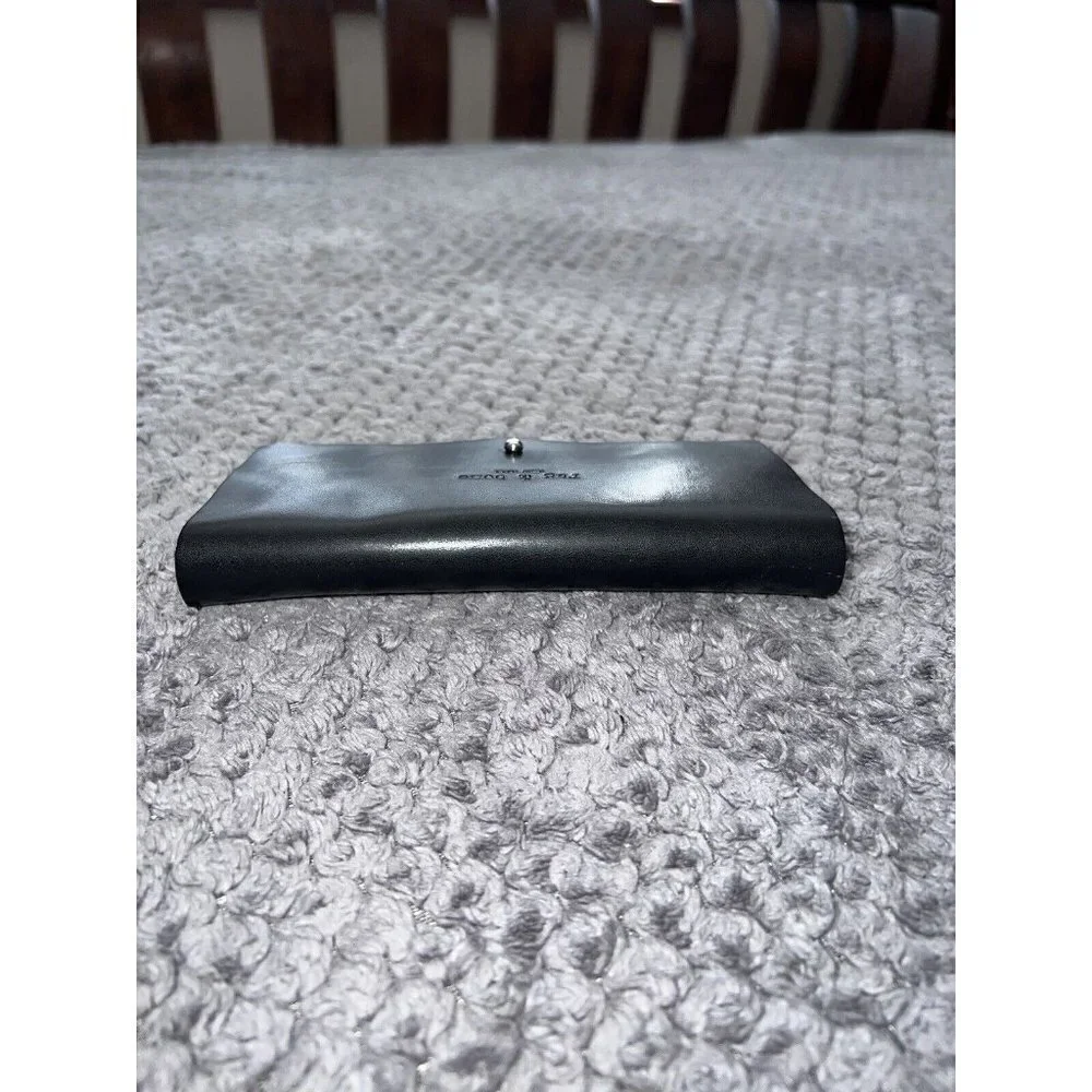 RAG & BONE New York Black Leather Glasses Case Pouch Button Case W/Dust Bag